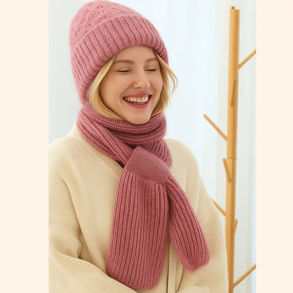 CozyKnit™ | Luxuriöses Strickmützen- & Schal-Set für stilvolle Wärme im Winter