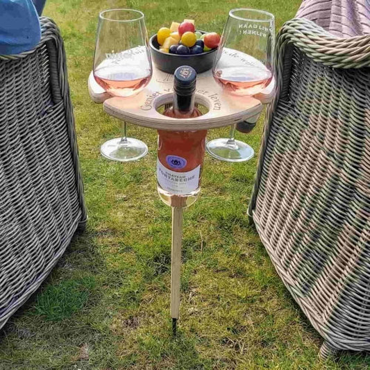 VinoPole™ Tragbarer Weintisch – Für Picknick, Strand & Garten