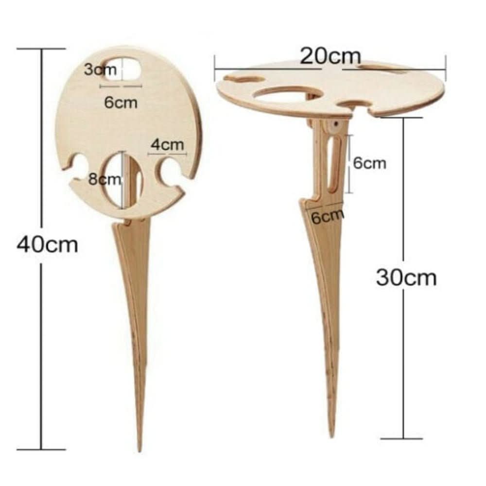 VinoPole™ Tragbarer Weintisch – Für Picknick, Strand & Garten