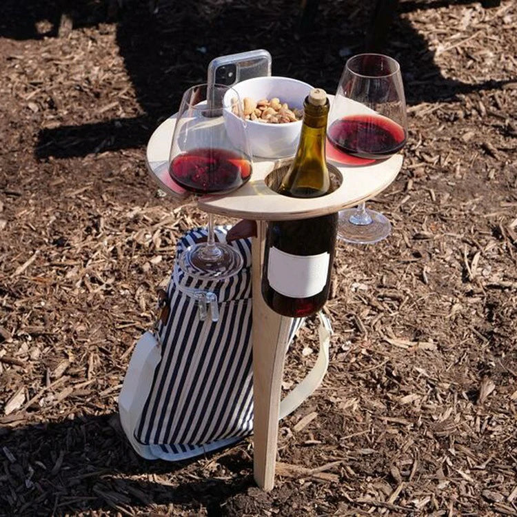 Picknick Weintisch | Wein Tisch Outdoor | Stabiler Halt & Sicherer Genuss | VinoStake