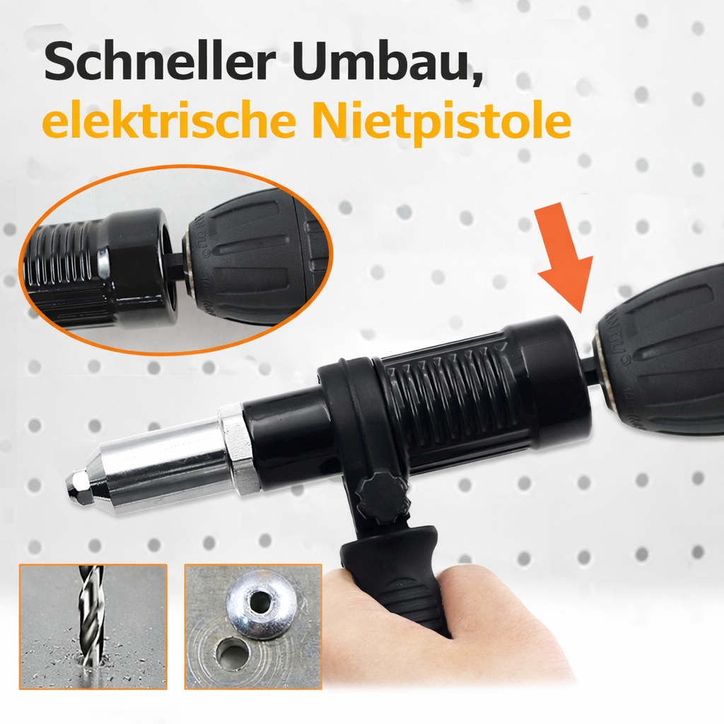 DrillMate Rivet Pro™ | Verwandeln Sie Ihren Bohrer in ein schnelles, starkes Nietwerkzeug