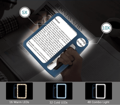ClearView™ | LED-Leselupe – 5-fach & 10-fach mit USB-Aufladung