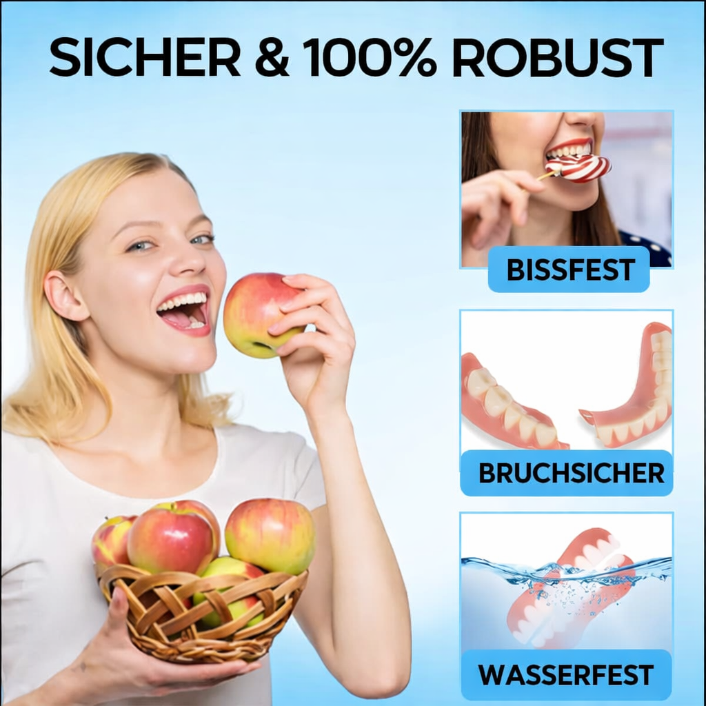 SmileFit™ - Kosmetischer Zahnersatz | Natürliches Aussehen | Einfache Passform & Komfort | Hochwertiges Silikon