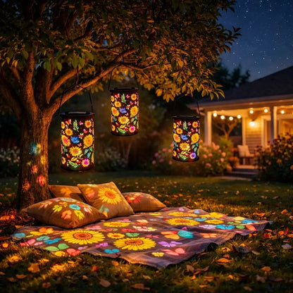 BloomLight™ Sonnenblumen-Solar-Laterne – Zaubert Lichtmuster in deinen Garten