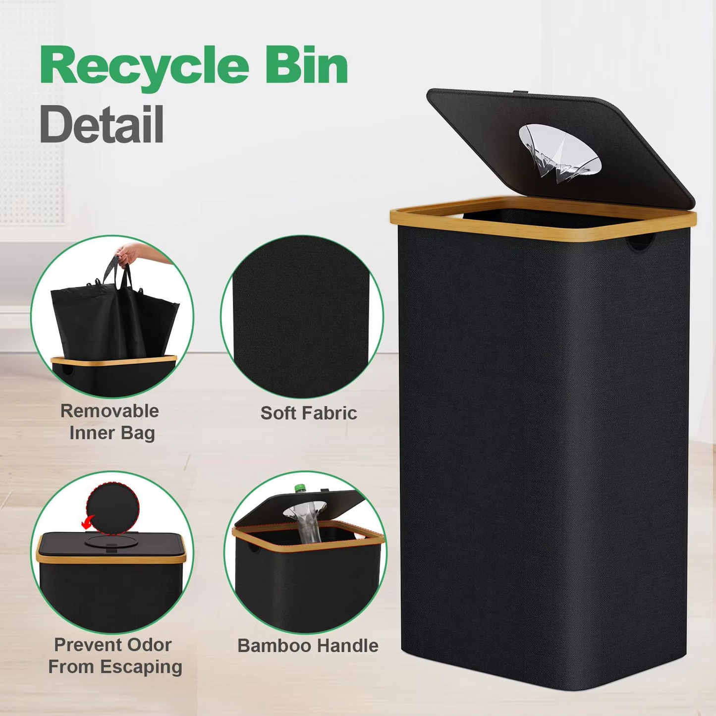EcoBasket™  | Recyclingkorb 100L – Faltbarer Flaschensammler mit Rahmen & waschbarem Sack