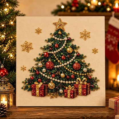 DIY Perlenbild Weihnachten mit Holzrahmen