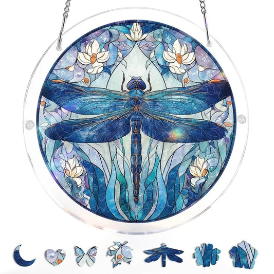Mosaik Sonnenfänger – Libelle & Lotus