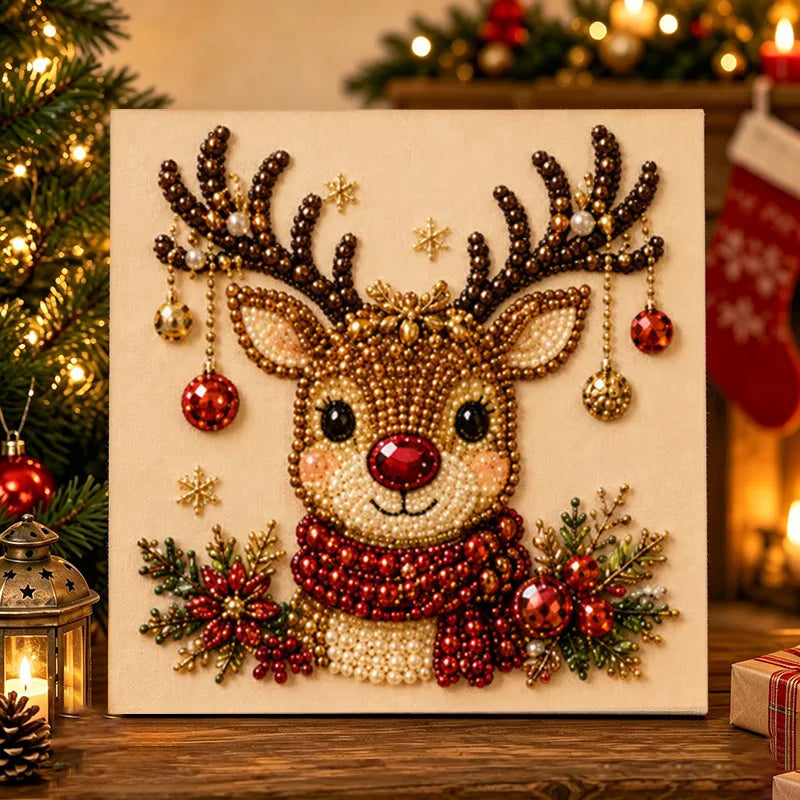 DIY Perlenbild Weihnachten mit Holzrahmen