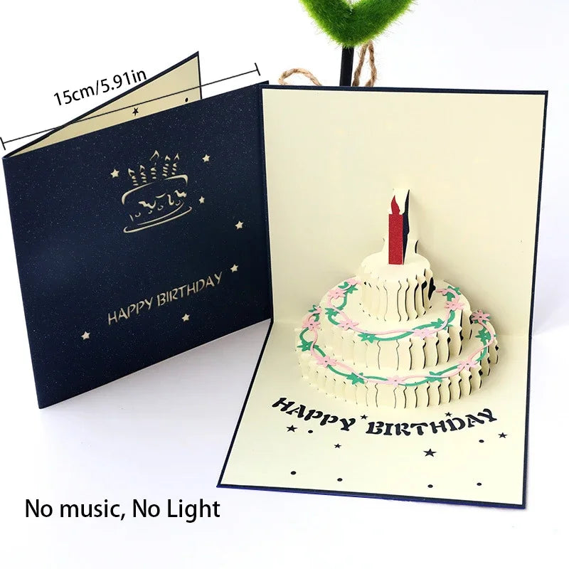 3D Pop-up Grußkarte mit Licht und Musik – Kuchen3