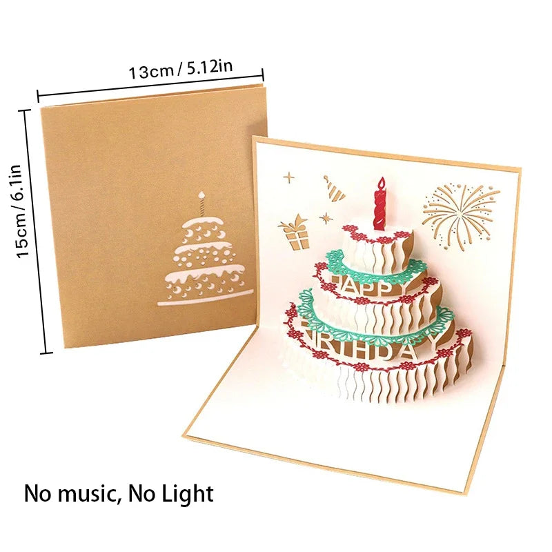 3D Pop-up Grußkarte mit Licht und Musik – Kuchen2