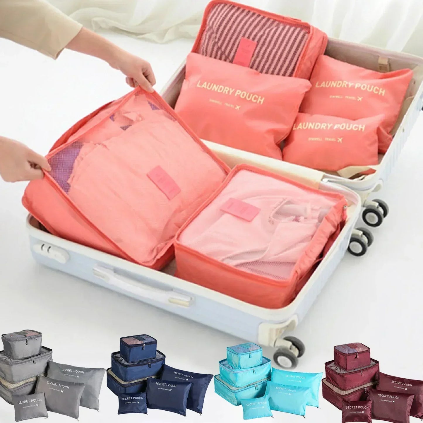 Neu 50% RABATT | ReiseLina™ Premium Kofferorganizer Set – 6-teilig | Mehr Platz, Weniger Stress