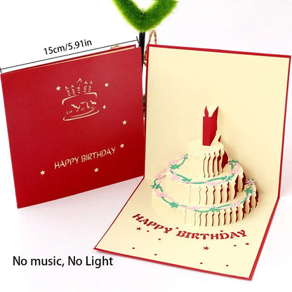 3D Pop-up Grußkarte mit Licht und Musik – Kuchen4