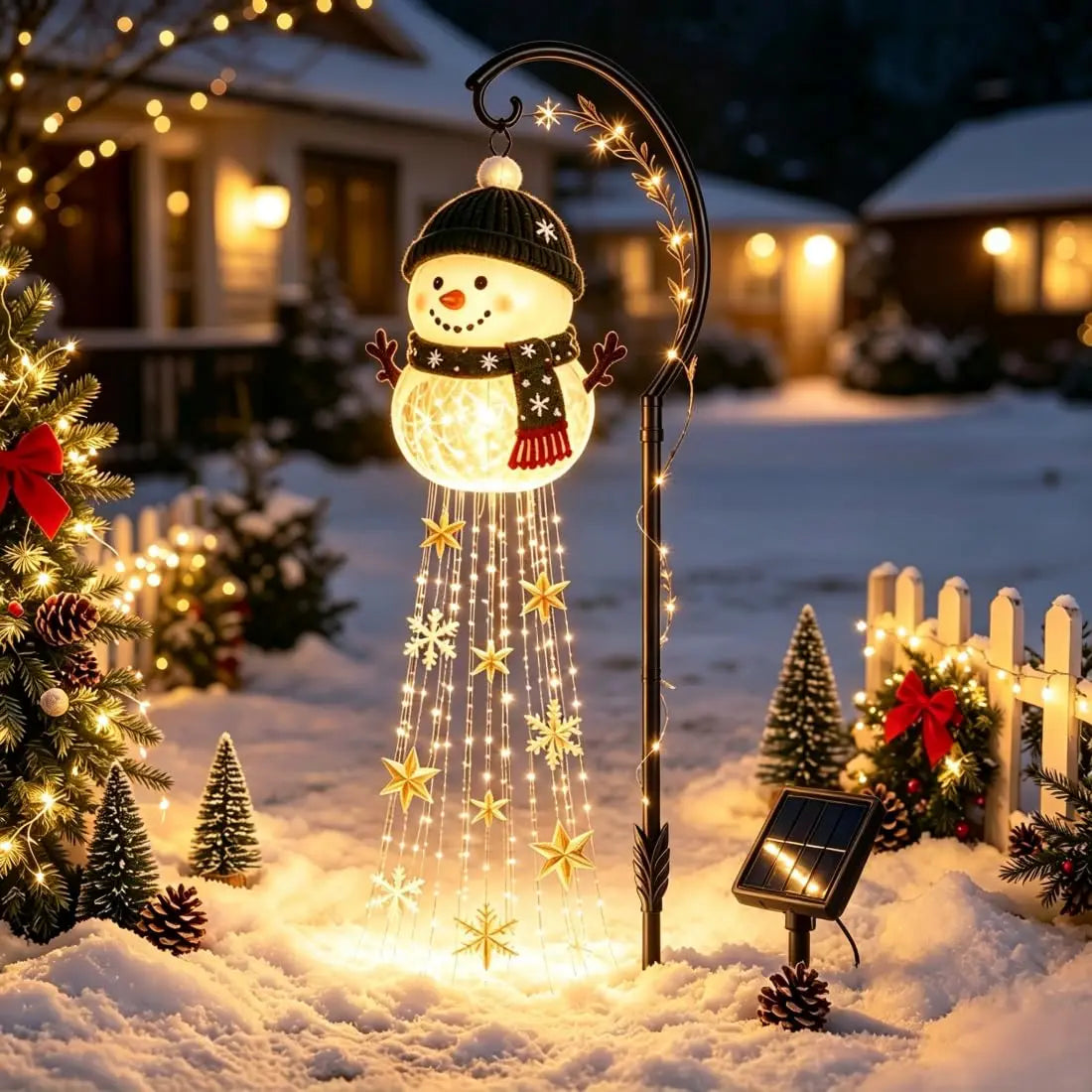 Solar-Gartenlicht im Schneemann-Design