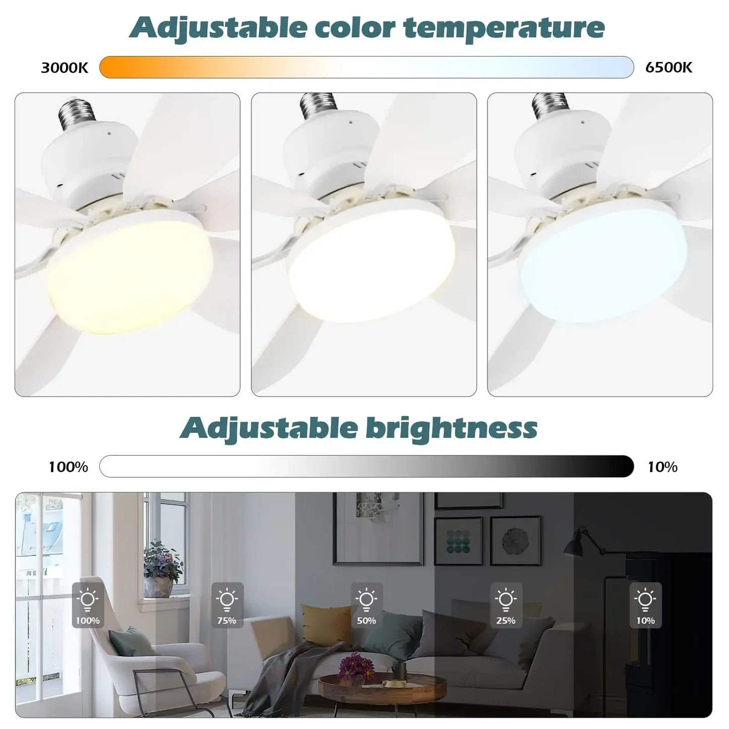 AirGlow™ – 2-in-1 Deckenventilator mit LED-Leuchte und Fernbedienung