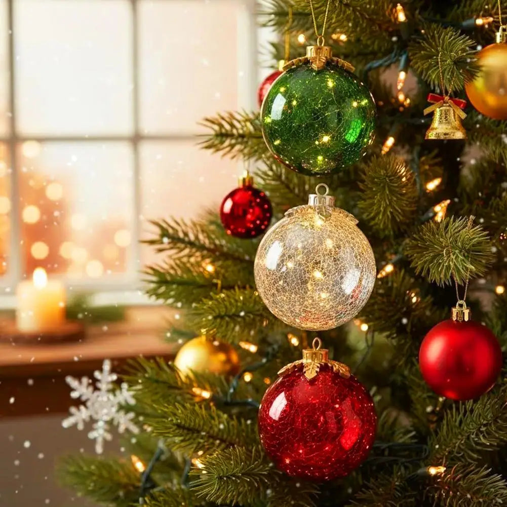 LED Weihnachtskugel in Rot, Weiß und Grün