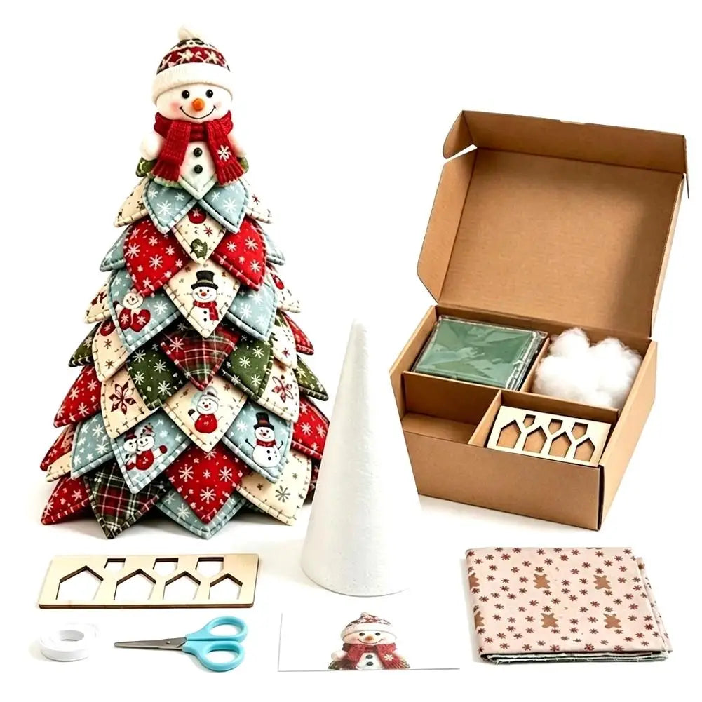 DIY Stoff-Weihnachtsbaum – Schneemann