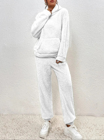 Ultra-bequemer Teddy Hausanzug mit Kapuze – Lana
