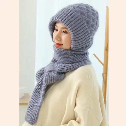 CozyKnit™ | Luxuriöses Strickmützen- & Schal-Set für stilvolle Wärme im Winter