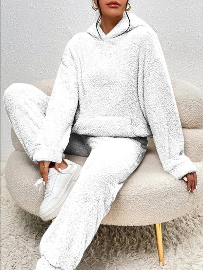 Ultra-bequemer Teddy Hausanzug mit Kapuze – Lana