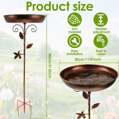 BirdHaven™ | Vogelbad | Mit Ständer | Robuste Metallschale
