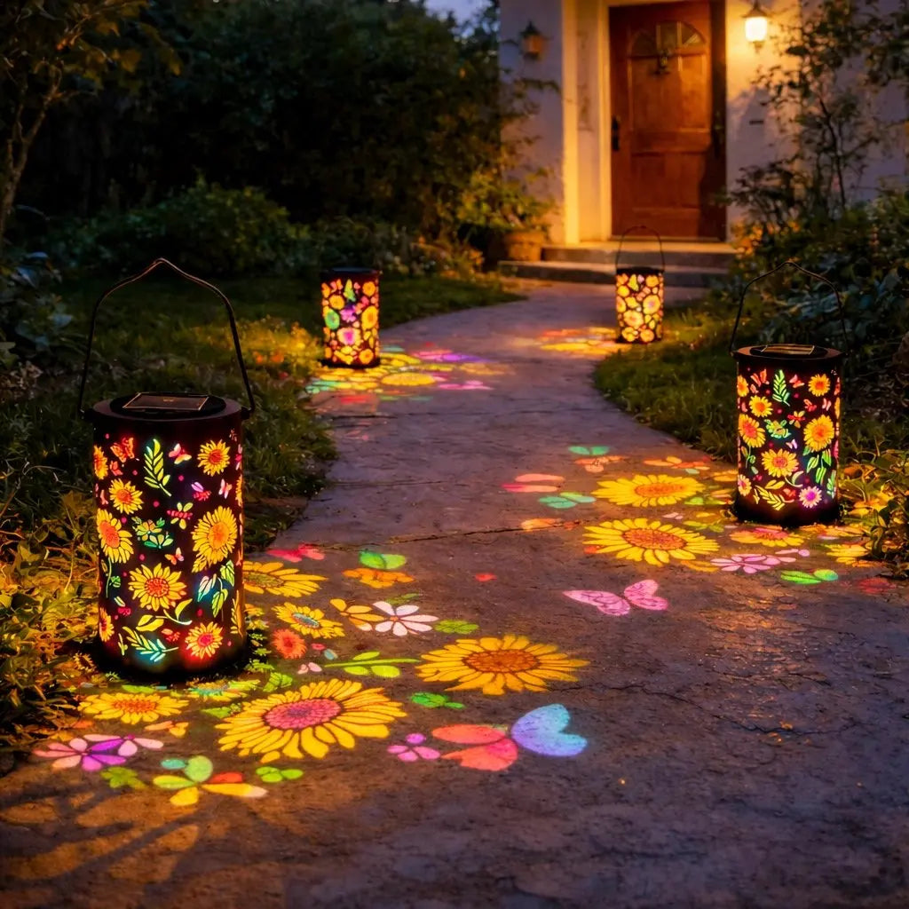 BloomLight™ Sonnenblumen-Solar-Laterne – Zaubert Lichtmuster in deinen Garten
