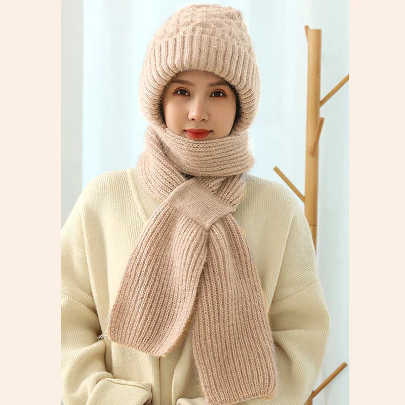 CozyKnit™ | Luxuriöses Strickmützen- & Schal-Set für stilvolle Wärme im Winter