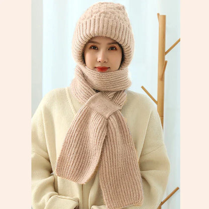CozyKnit™ | Luxuriöses Strickmützen- & Schal-Set für stilvolle Wärme im Winter
