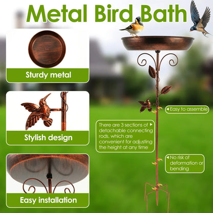 BirdHaven™ | Vogelbad | Mit Ständer | Robuste Metallschale