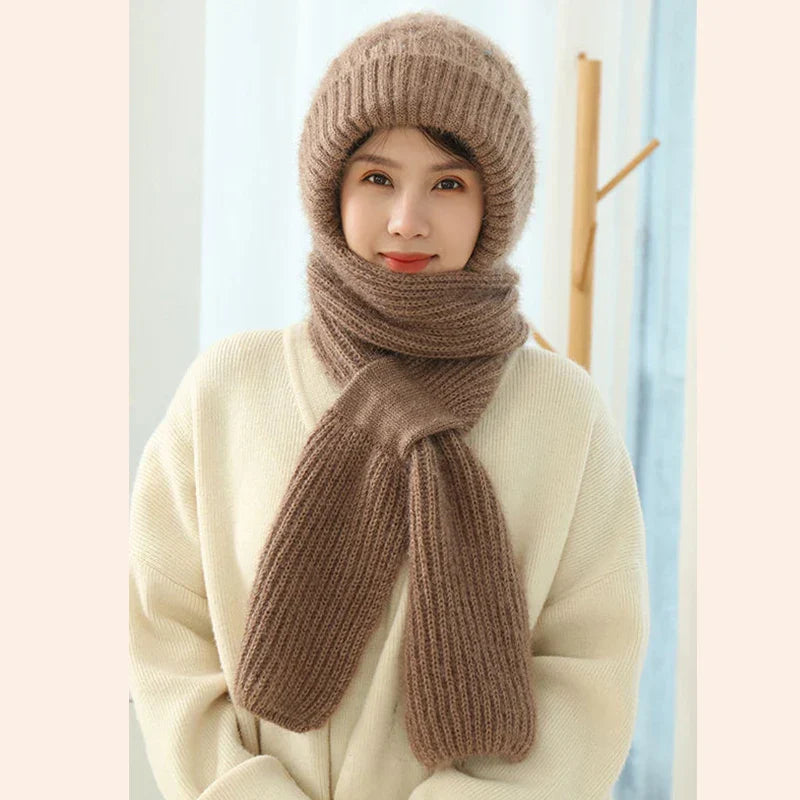 CozyKnit™ | Luxuriöses Strickmützen- & Schal-Set für stilvolle Wärme im Winter