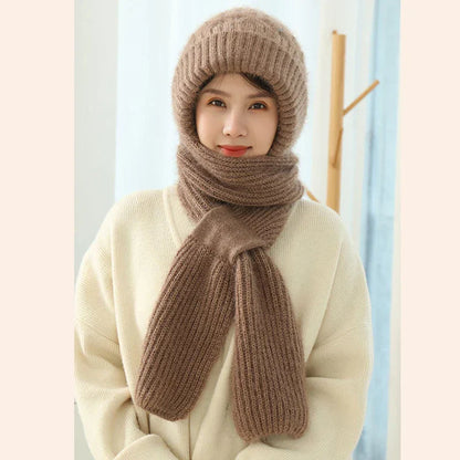 CozyKnit™ | Luxuriöses Strickmützen- & Schal-Set für stilvolle Wärme im Winter