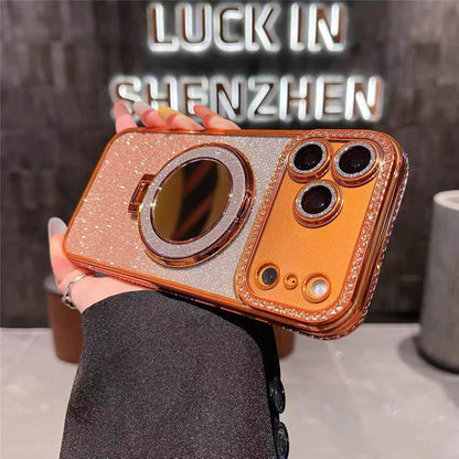 Luxus Glitzer Spiegel Handyhülle mit Ringhalter – Stil, Schutz & Glamour in einem!