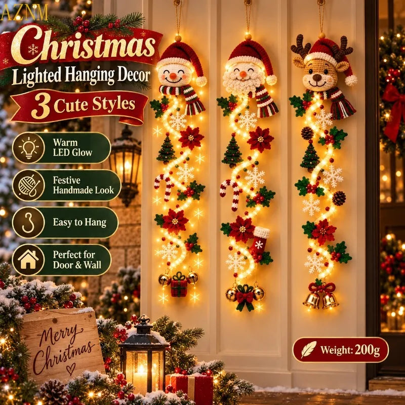 Beleuchtete Weihnachts-Hängedekoration für Tür und Wand