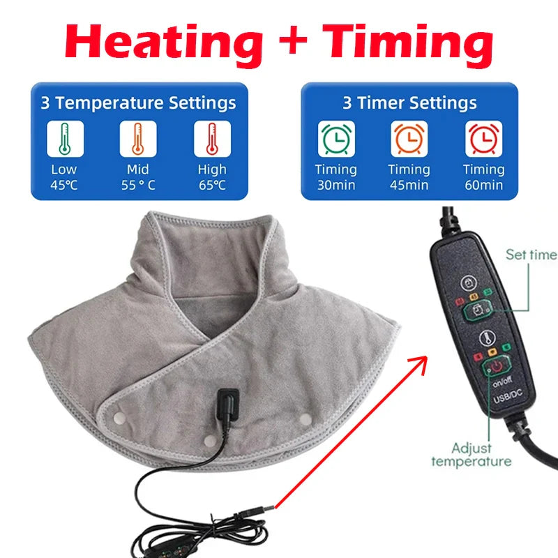 50% RABATT | ThermoRelax™ USB-Nacken- & Schulterschal – 3 Heizstufen + Timer