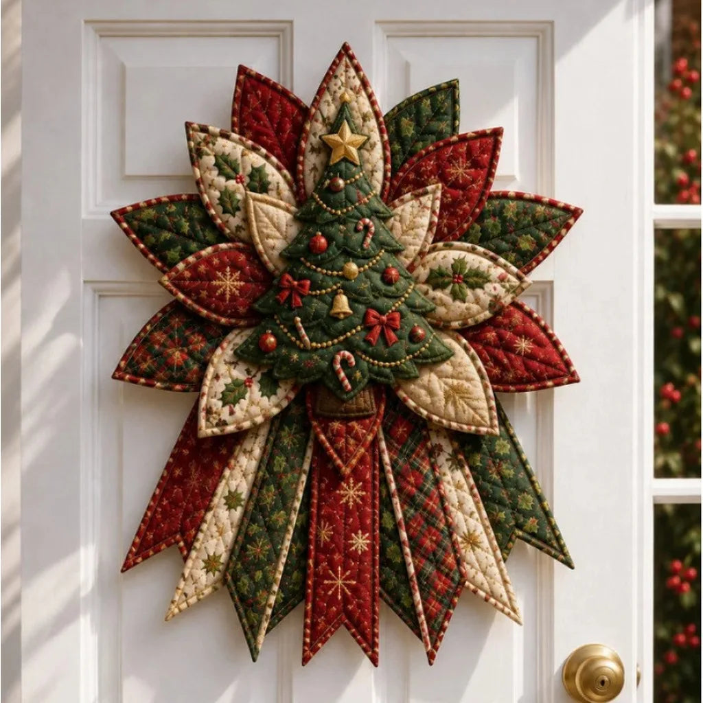 DIY Weihnachtskranz Nähset aus gestepptem Baumwollstoff