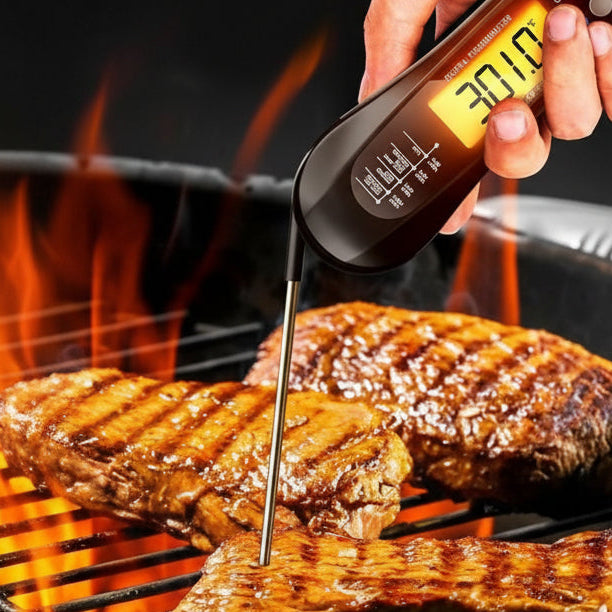 Fleischthermometer beim Grillen