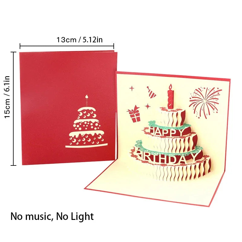 3D Pop-up Grußkarte mit Licht und Musik – Kuchen1