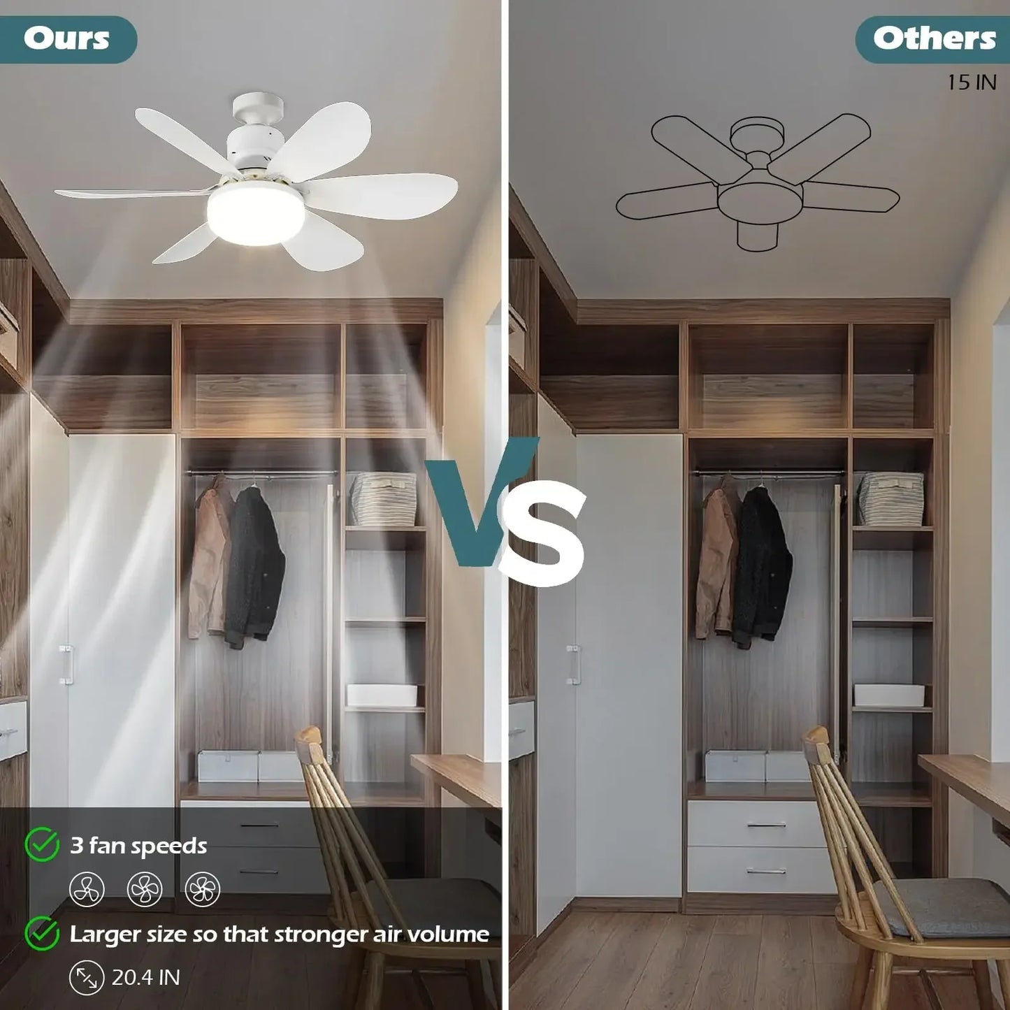 AirGlow™ – 2-in-1 Deckenventilator mit LED-Leuchte und Fernbedienung