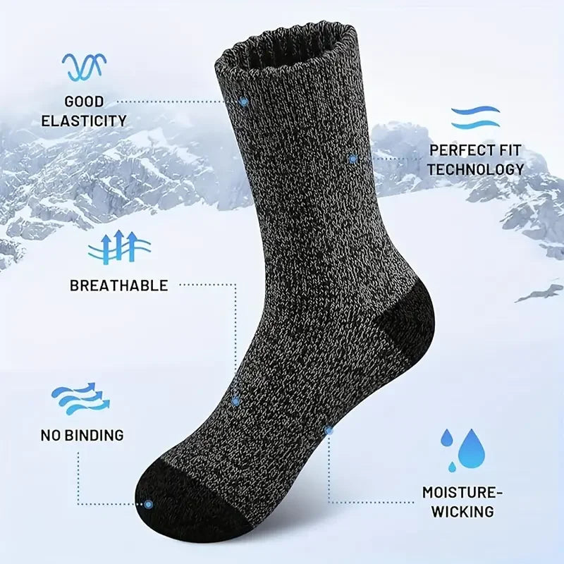 Merino-Wollsocken warm & gepolstert 5er-Set | WarmStride™