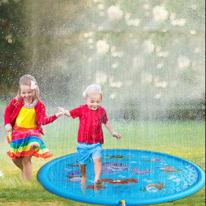 SplashPad™ Wassersprühmatte mit Sprinklern – Wasserpark im Garten in 5 Minuten