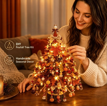 DIY Perlenbaum mit LED Lichterkette und Kristallperlen
