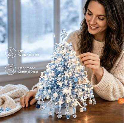 DIY Perlenbaum mit LED Lichterkette und Kristallperlen