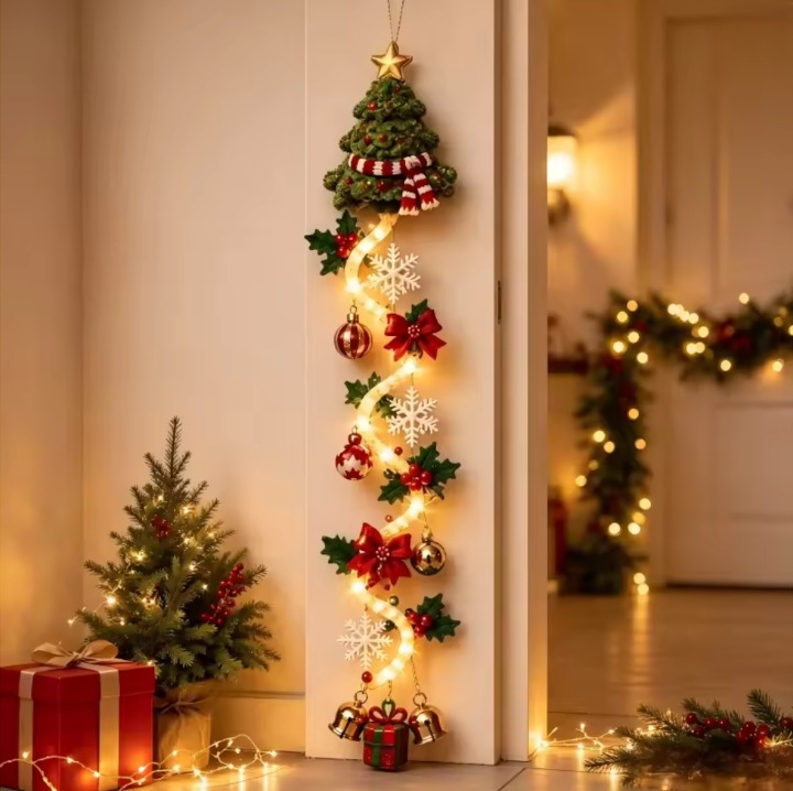 Beleuchtete Weihnachts-Hängedekoration für Tür und Wand