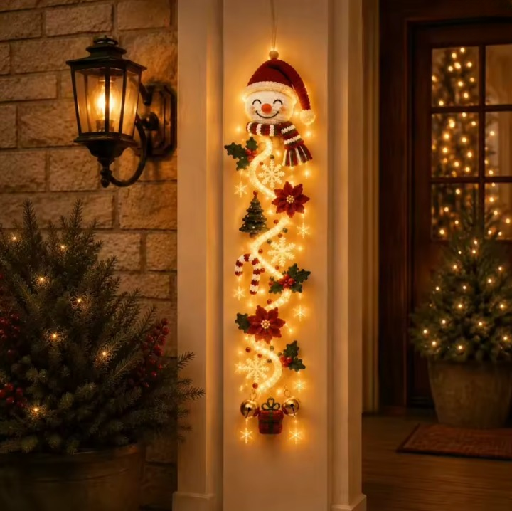 Beleuchtete Weihnachts-Hängedekoration für Tür und Wand