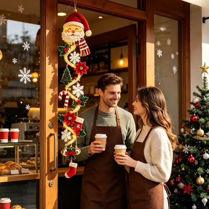 Beleuchtete Weihnachts-Hängedekoration für Tür und Wand