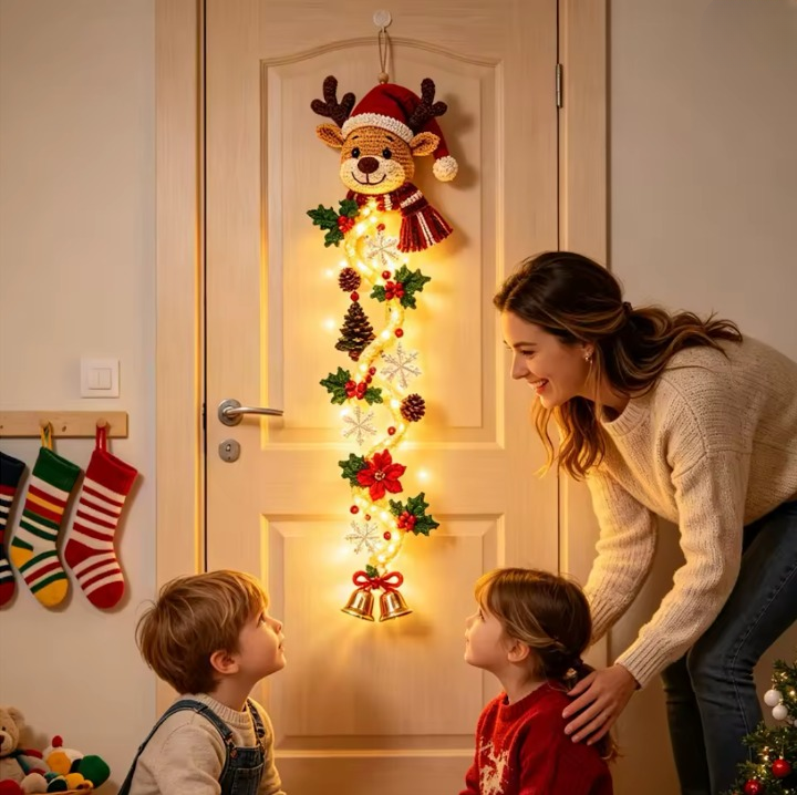 Beleuchtete Weihnachts-Hängedekoration für Tür und Wand