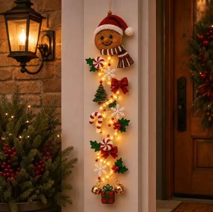 Beleuchtete Weihnachts-Hängedekoration für Tür und Wand