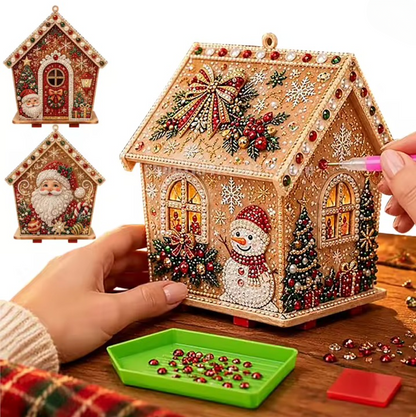 Diamond Painting Holz-Weihnachtshaus – Ansicht 2