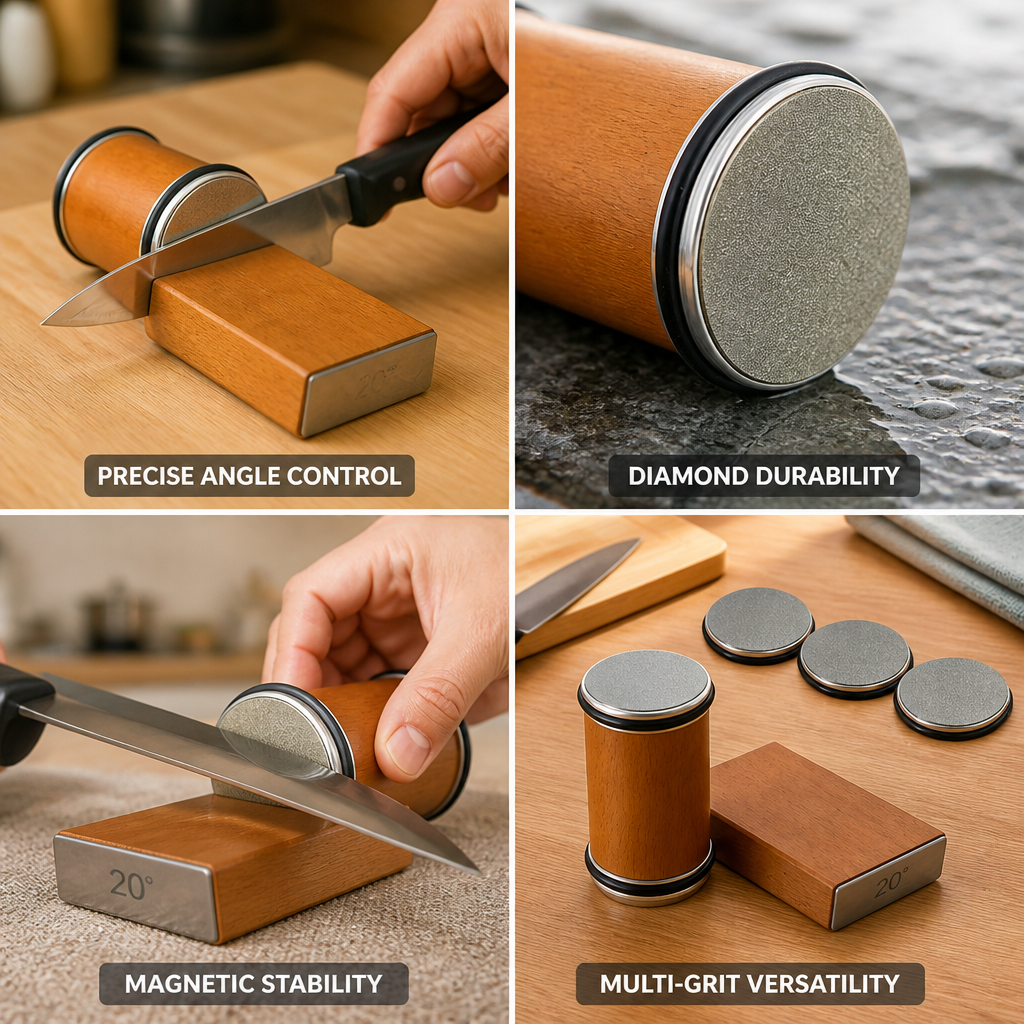 Magnetischer Messerschärfer mit 15° & 20° Winkel