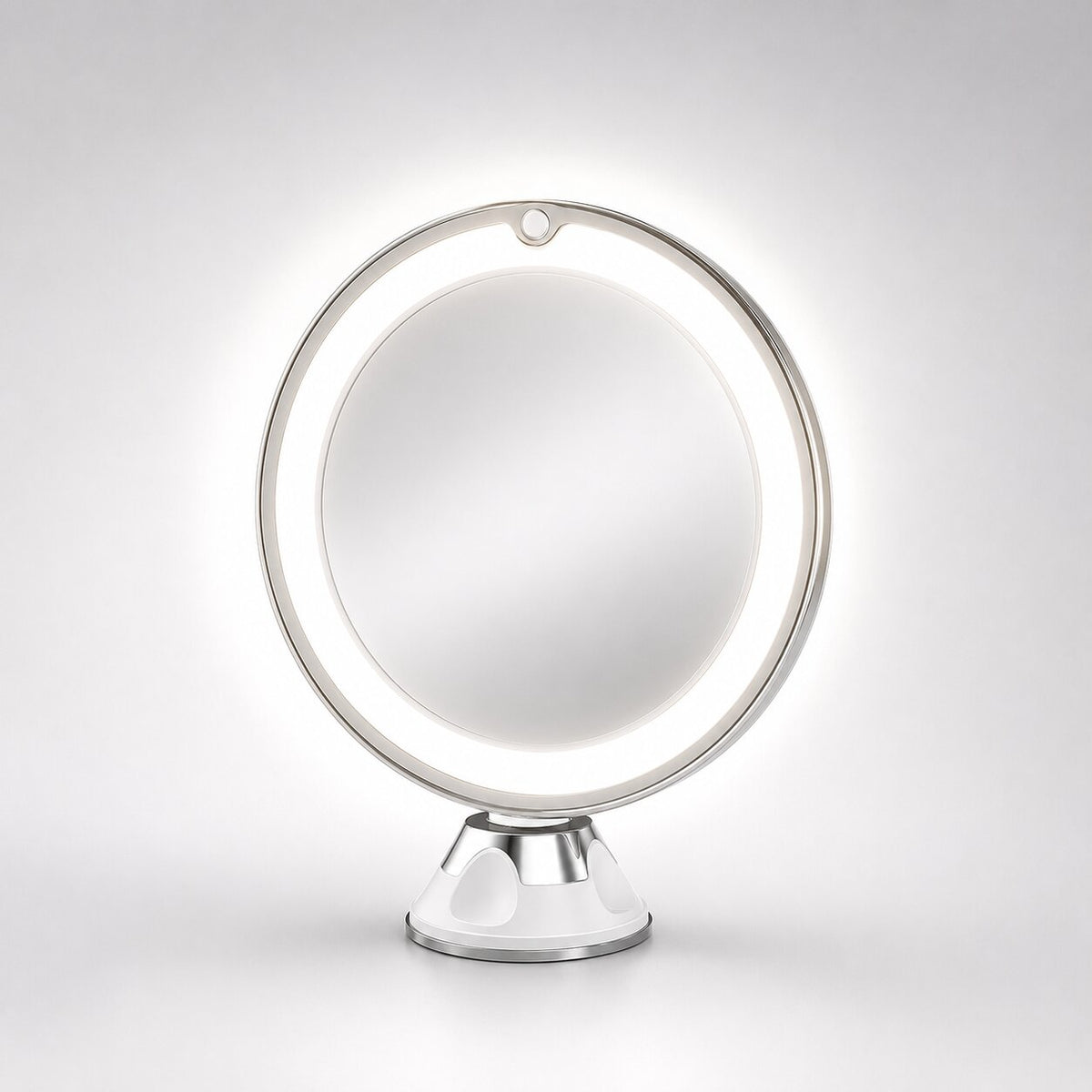 Schminkspiegel mit Licht | 10-fache Vergrößerung | LED-Ring, 360° drehbar | GlowMirror