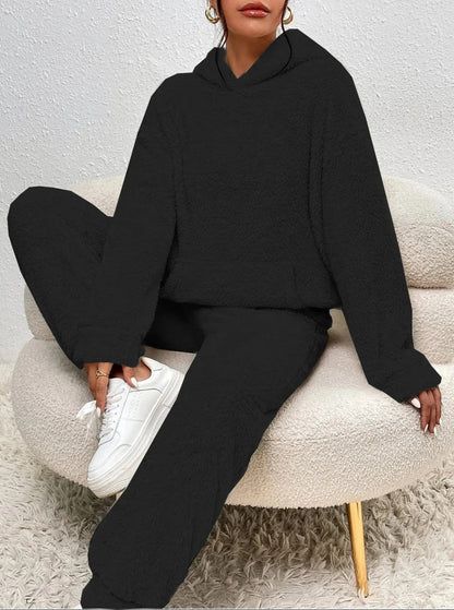 Ultra-bequemer Teddy Hausanzug mit Kapuze – Lana